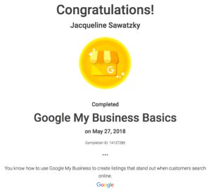 Google AdWords My Business Basics Certification