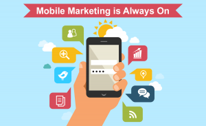 phone in hand with mobile marketing