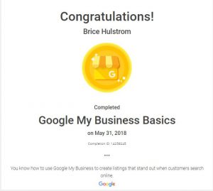 Google my business certificate