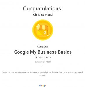 google my business certificate